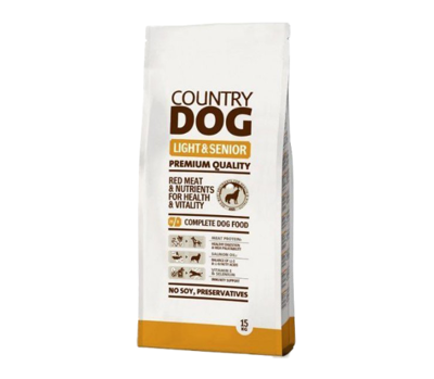 COUNTRY DOG Light Senior sausas maistas vyresniems šunims, 15 kg paveikslėlis