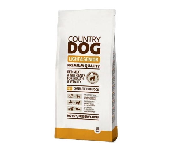 COUNTRY DOG Light Senior sausas maistas vyresniems šunims, 15 kg paveikslėlis