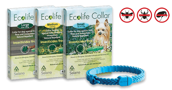 SOLANO Ecolife natūralus antiparazitinis antkaklis 8 - 20 kg svorio šunims paveikslėlis