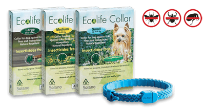 SOLANO Ecolife natūralus antiparazitinis antkaklis mažiems iki 8 kg svorio šunims paveikslėlis