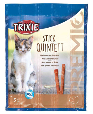 TRIXIE  PREMIO Stick Quintett, lamb-turkey, skanėstas katėms 5x5 g paveikslėlis
