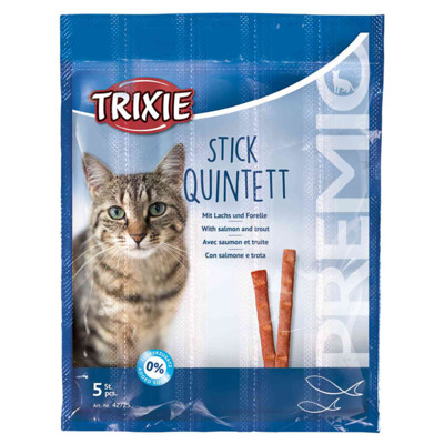 TRIXIE  PREMIO Stick Quintett, salmon-trout, skanėstas katėms, 5x5 g paveikslėlis