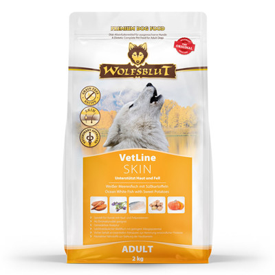 WOLFSBLUT VetLine Skin& Coat dietinis pašaras suaugusiems šunims, odai ir kailiui, 2 kg paveikslėlis