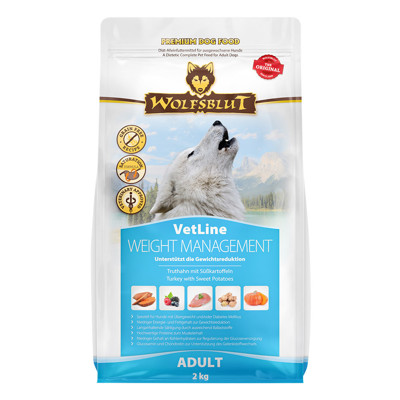 WOLFSBLUT VetLine Weight Management dietinis pašaras suaugusių šunų svorio kontrolei, 2 kg paveikslėlis