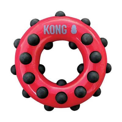 KONG Dotz didelis patvarus žaislas ratas šunims, 16 cm, raudonas paveikslėlis