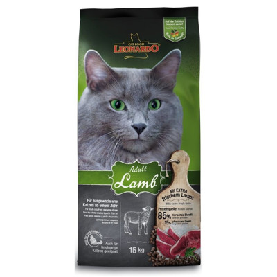LEONARDO Adult Lamb & Rice sausas maistas alergiškoms katėms su ėriena, 15 kg paveikslėlis