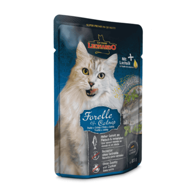 LEONARDO Trout & Catnip konservai su upėtakiu ir katžole katėms, 85 g paveikslėlis