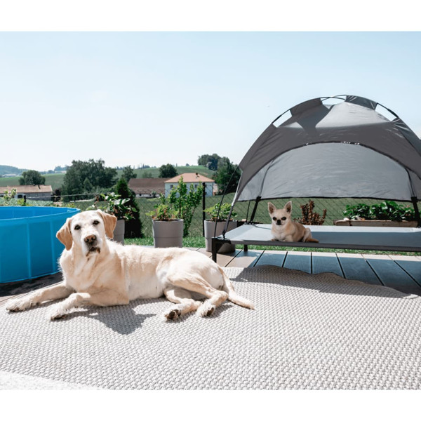 KERBL Vacation Top gultas su stogu šunims 105x86x75 cm, pilkas paveikslėlis