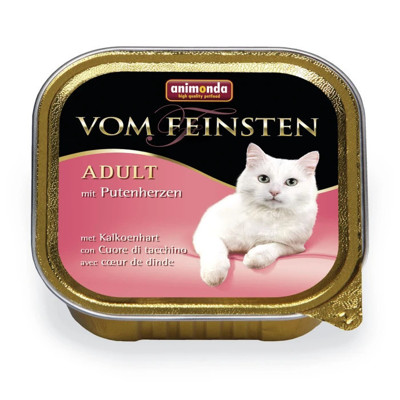 ANIMONDA Vom Feinsten Adult konservuotas pašaras suaugusioms katėms su kalakutų širdelėmis, 100 g paveikslėlis