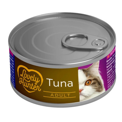 LOVELY HUNTER Adult konservuotas pašaras suaugusioms katėms su tunu, 85 g paveikslėlis