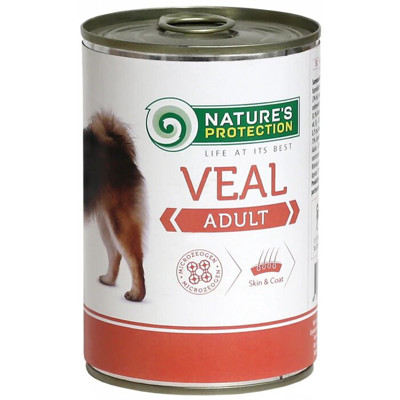NATURE'S PROTECTION Dog Adult Veal konservuotas pašaras suaugusiems šunims su veršiena, 400 g paveikslėlis