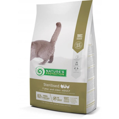 NATURE'S PROTECTION Sterilised sausas pašaras sterilizuotoms suaugusioms katėms su paukštiena, 7 kg paveikslėlis