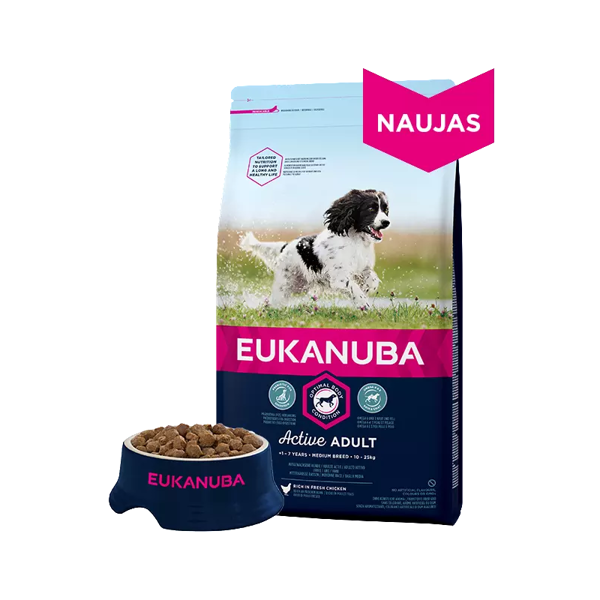 EUKANUBA Adult Medium Breed Maintenance pašaras šunims su vištiena, 15 kg paveikslėlis