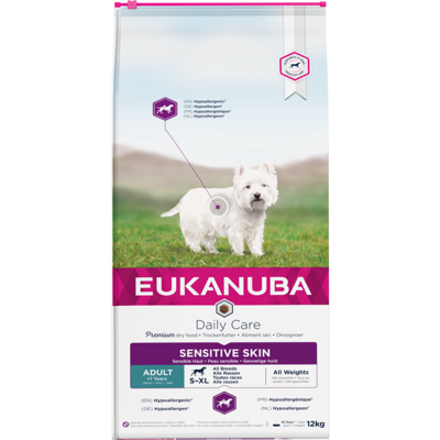EUKANUBA Daily Care Sensitive Skin Adult sausas maistas šunims su žuvimi, 12 kg paveikslėlis