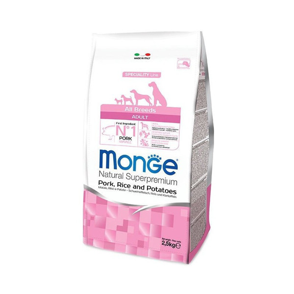 MONGE Spec. Line Adult pašaras šunims su kiauliena, ryžiais ir bulvėmis, 2,5 kg paveikslėlis