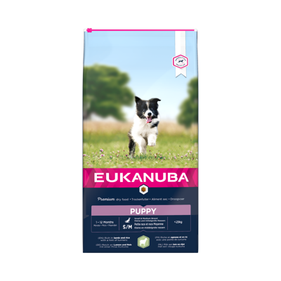 Eukanuba Puppy S/M sausas maistas šuniukams su ėriena ir ryžiais, 12 kg paveikslėlis