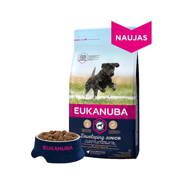 EUKANUBA Large pašaras didelių veislių šuniukams su vištiena, 15 kg paveikslėlis