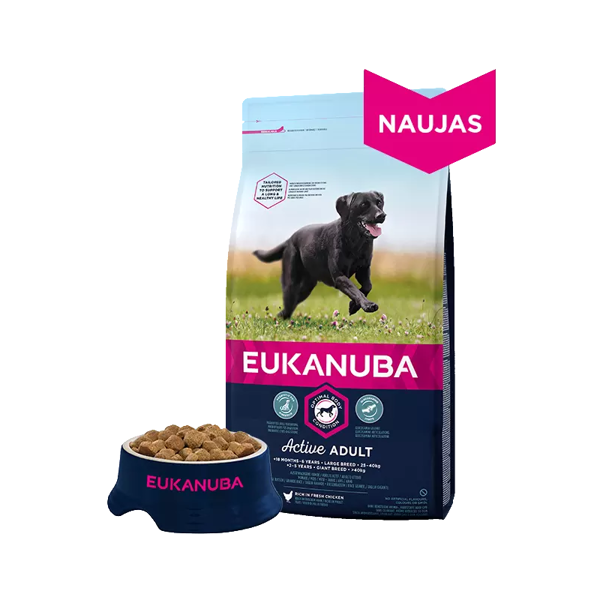 EUKANUBA Large Adult sausas maistas didelių veislių suaugusiems šunims su vištiena, 15 kg paveikslėlis