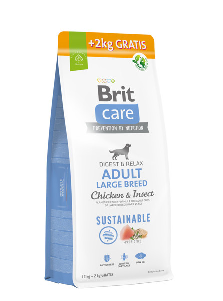 BRIT Care SS Adult LB Chicken&Insect s.m. sausas pašaras šunims su vištiena ir vabzdžiais, 12kg+2kg paveikslėlis