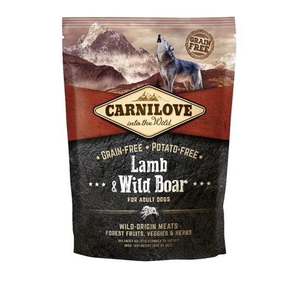CARNILOVE Lamb&Wild Boar for Adult sausas maistas suaugusiems šunims su ėriena ir šerniena 1,5 kg paveikslėlis