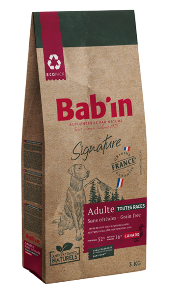 BAB‘IN SIGNATURE DOG ALL SIZES ADULT GRAIN FREE DUCK visavertis pašaras suaugusiems visų dydžių šunims, 12 kg paveikslėlis