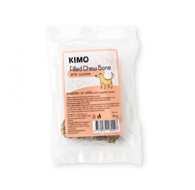 Kimo Filled Chew Bone with Salmon skanėstas – kaulas šunims su lašiša 120g
