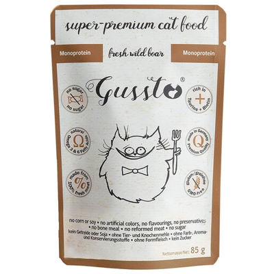 GUSSTO Cat Fresh Wild Boar šlapias kačių maistas šernas 85 g