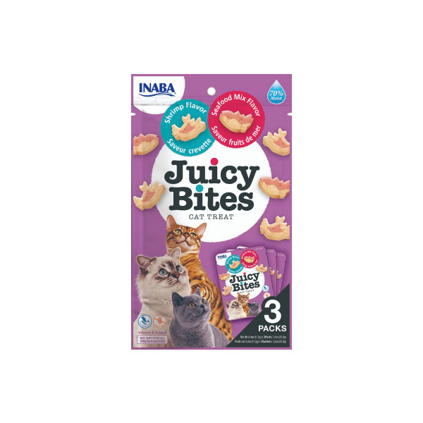 Juicy Bites Cat skanėstas Shrimp Seafood 34g