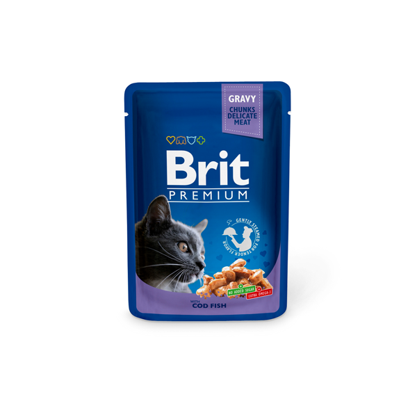 Brit Premium konservai katėms Cod Fish 100g x 24