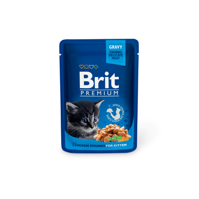 Brit Premium konservai katėms Chicken Chunks Kitten 100g x 24