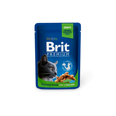 Brit Premium konservai katėms Chicken Slices Sterilised 100g x 24