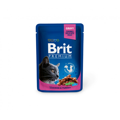 Brit Premium konservai katėms Chicken&Turkey 100g x 24