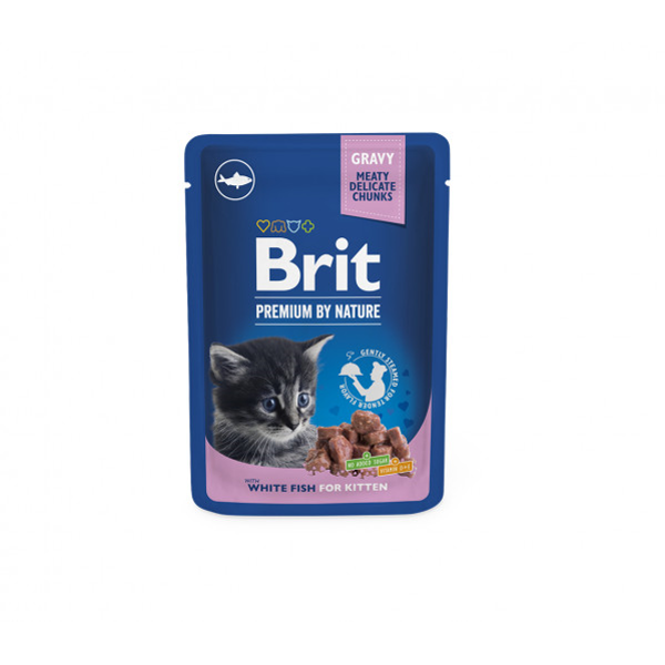 Brit Premium konservai katėms White Fish Kitten 100g x 24