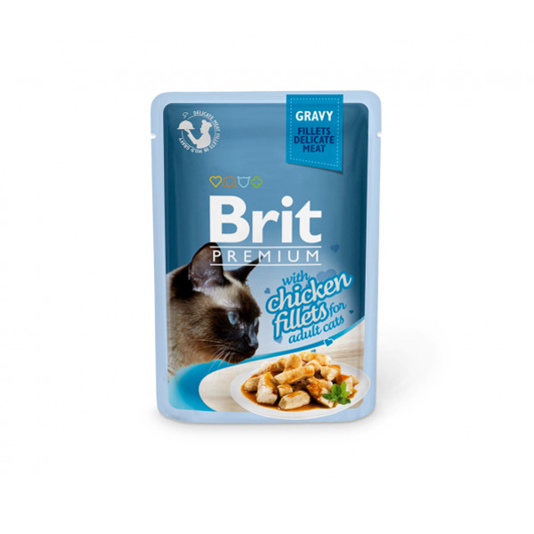 Brit Premium Cat Delicate konservai katėms Chicken in Gravy 85gx24