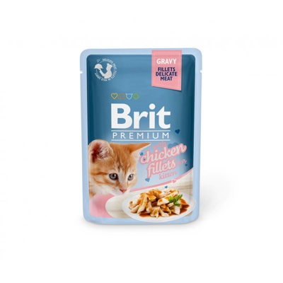 Brit Premium Cat Delicate konservai katėms Chicken for Kitten in Gravy 85g x 24