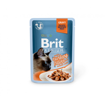 Brit Premium Cat Delicate konservai katėms Turkey in Gravy 85g x 24