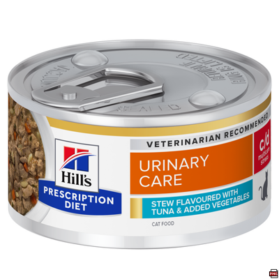 Hill's PD Feline c/d Urinary Stress troškinys su tunu ir daržovėmis, 82g 