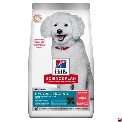 Hill's SP Canine Adult Hypoallergenic sausas maistas mažų ir mini veislių  šunims, su lašiša, 6 kg