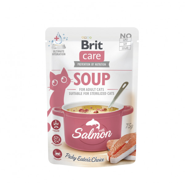 Brit Care Cat Soup Salmon sriuba su lašiša katėms 75g