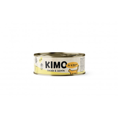 Kimo Chicken&Salmon konservai katėms su vištiena ir lašiša 24x70g