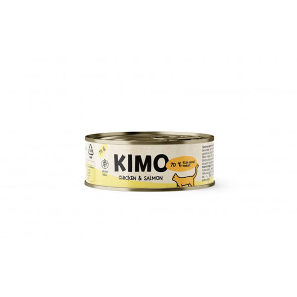 Kimo Chicken&Salmon konservai katėms su vištiena ir lašiša 24x70g