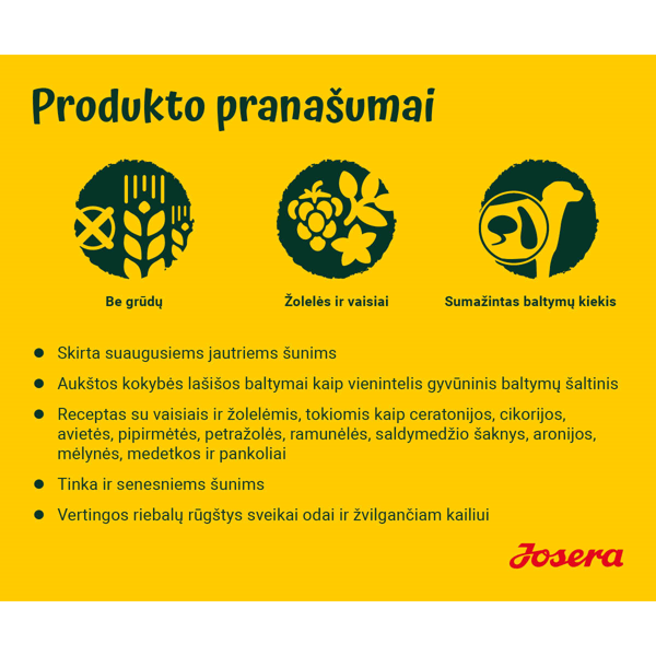 Josera Salmon & Potato begrūdis sausas maistas suaugusiems šunims su lašiša, 12,5 kg