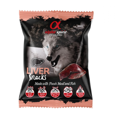 ALPHA SPIRIT SNACKS DOG skanėstai šunims su kepenėlėmis 50g