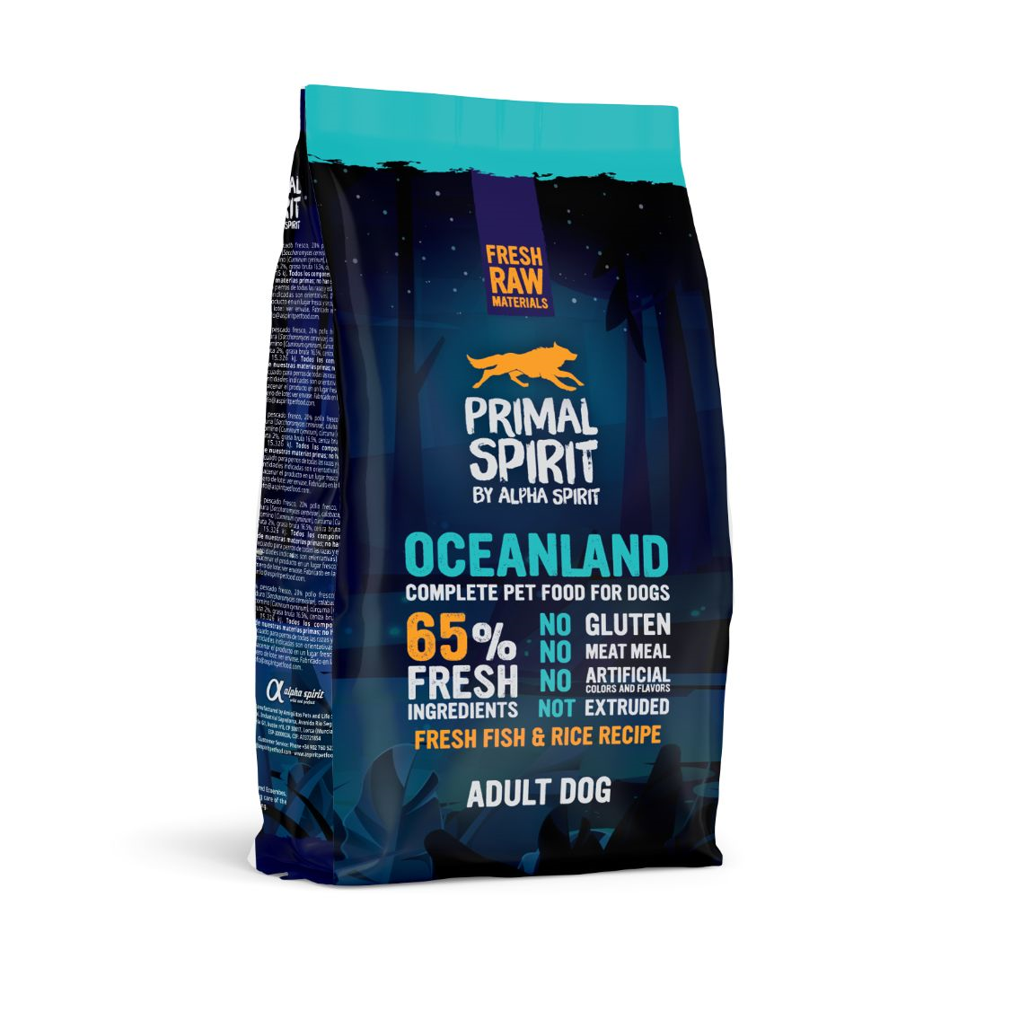 PRIMAL Oceanland Adult Dog drėgnas maistas šunims su žuvimi, vištiena ir ryžiais, 1kg