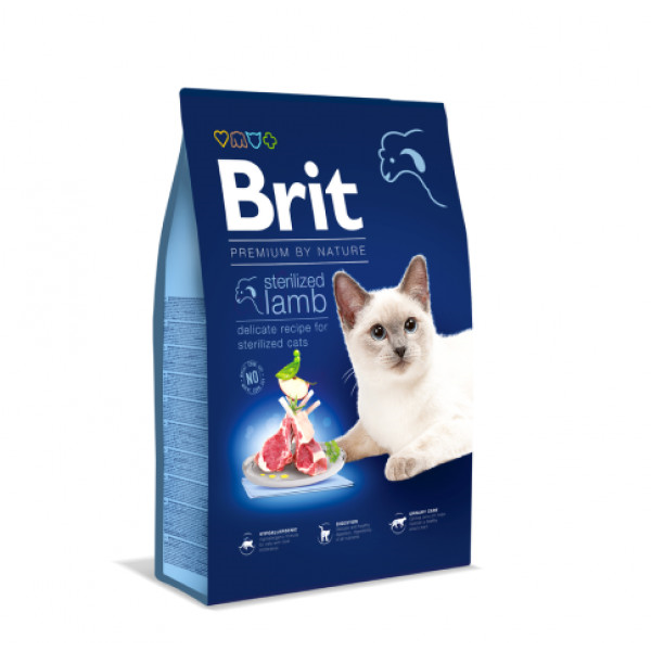 Brit Premium by Nature Cat Sterilized Lamb sausas maistas sterilizuotoms katėms 300 g