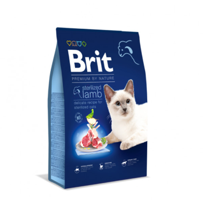 Brit Premium by Nature Cat Sterilized Lamb sausas maistas sterilizuotoms katėms 1,5 kg