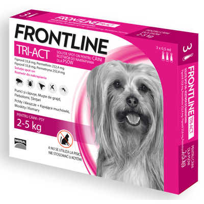 FRONTLINE TRI-ACT XS užlašinamasis tirp. šunims 2–5kg N3