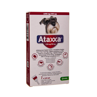 Ataxxa - užlašinamasis tirpalas nuo parazitų šunims 2,5 ml