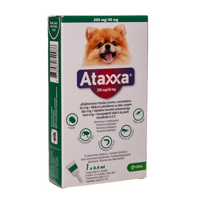 Ataxxa - užlašinamasis tirpalas nuo parazitų šunims 0,4 ml