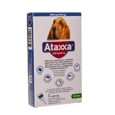 Ataxxa - užlašinamasis tirpalas nuo parazitų šunims, 4 ml